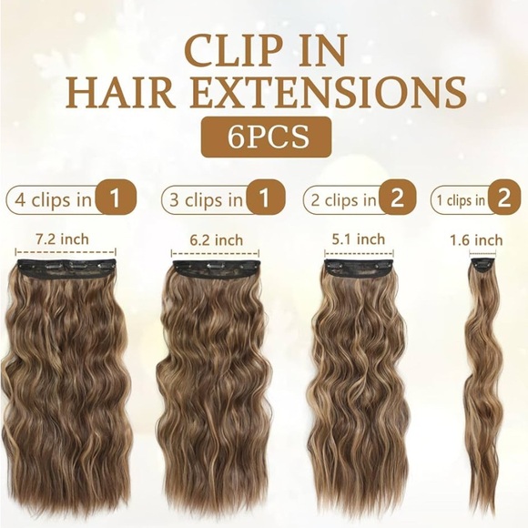 Clip In hair extensions 18inch in length - Picture 2 of 8